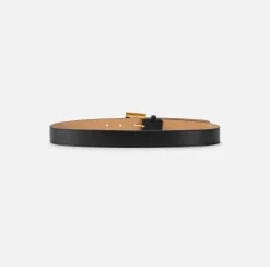 Elisabetta Franchi Belts|Leather belt with horsebit loop Black