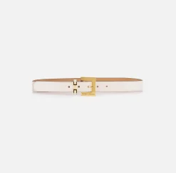 Elisabetta Franchi Belts|Leather belt with horsebit loop Latex