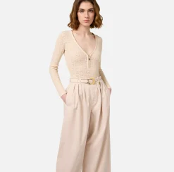 Elisabetta Franchi Belts|Leather belt with horsebit loop Latex