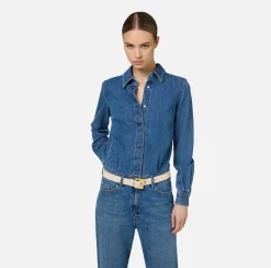 Elisabetta Franchi Belts|Leather belt with hot stamped logo
