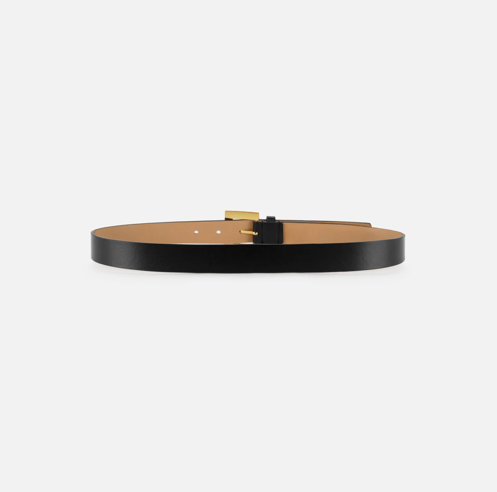 Elisabetta Franchi Belts|Leather belt with hot stamped logo Black
