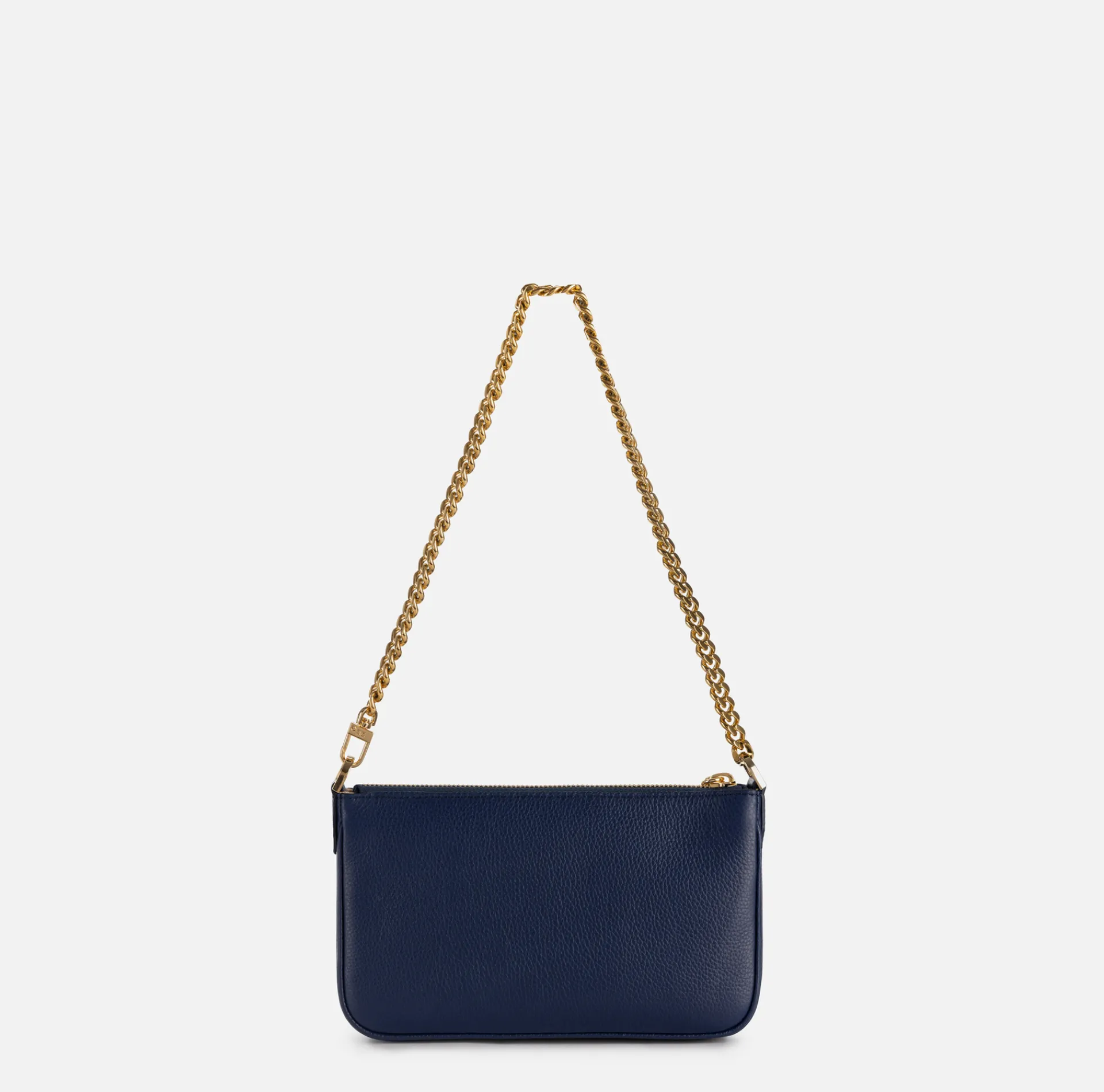 Elisabetta Franchi Shoulder Bags|Leather mini shoulder bag with lettering Navy