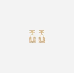 Elisabetta Franchi Jewelry|Lock Earring Gold