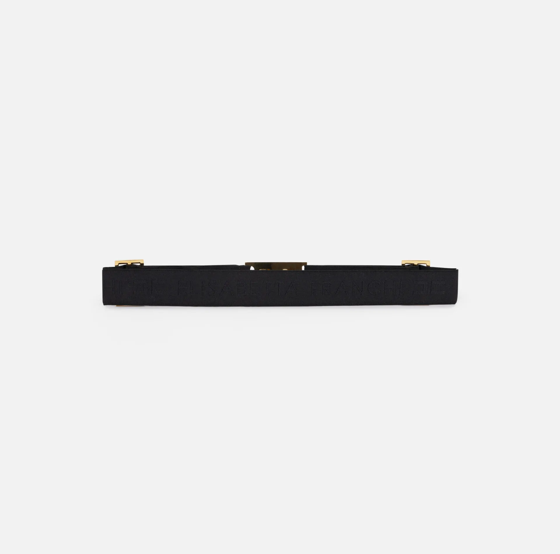 Elisabetta Franchi Belts|Logo jacquard elastic belt with logoed plaque Black