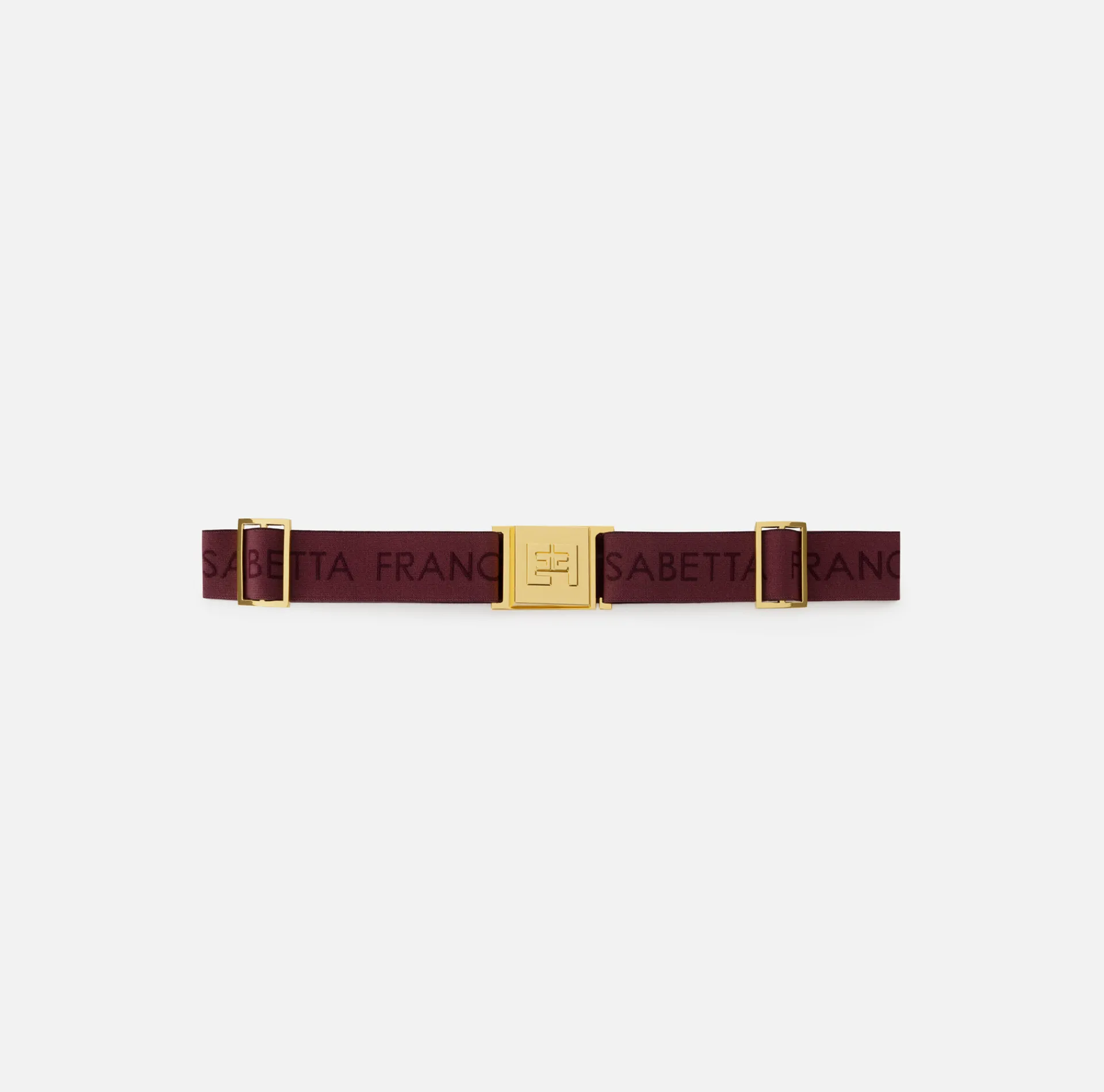Elisabetta Franchi Belts|Logo jacquard elastic belt with logoed plaque RougeNoir