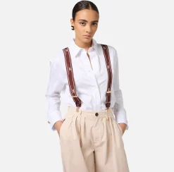 Elisabetta Franchi Belts|Logoed elastic braces RougeNoir