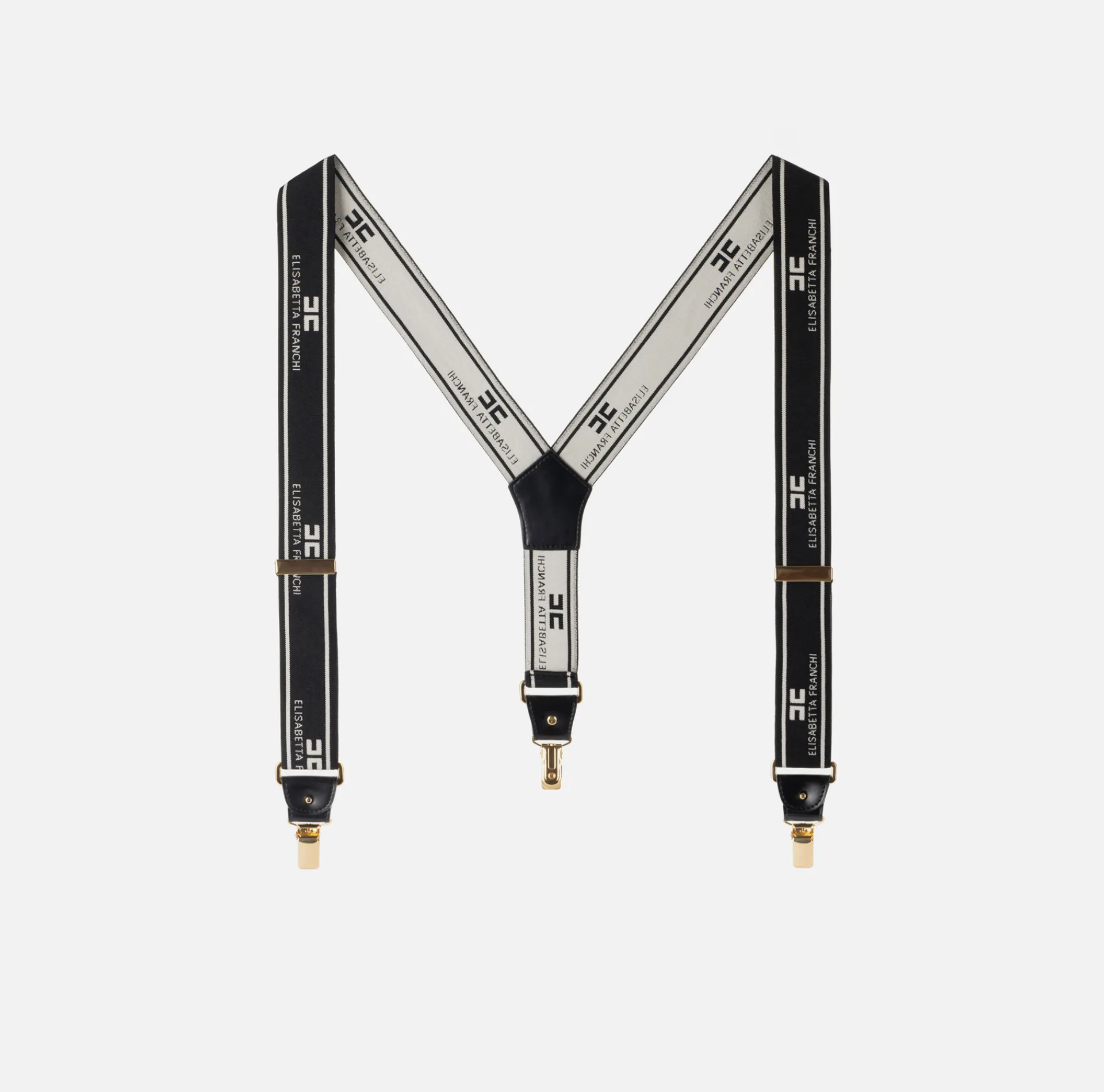 Elisabetta Franchi Belts|Logoed elastic braces Black