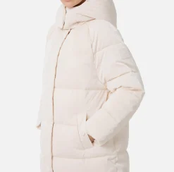 Elisabetta Franchi Coats And Jackets|Long satin nylon down jacket with hood Latex