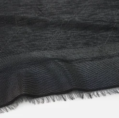 Elisabetta Franchi Scarves|Lurex jacquard pashmina scarf with diagonal stripe pattern and logo Black