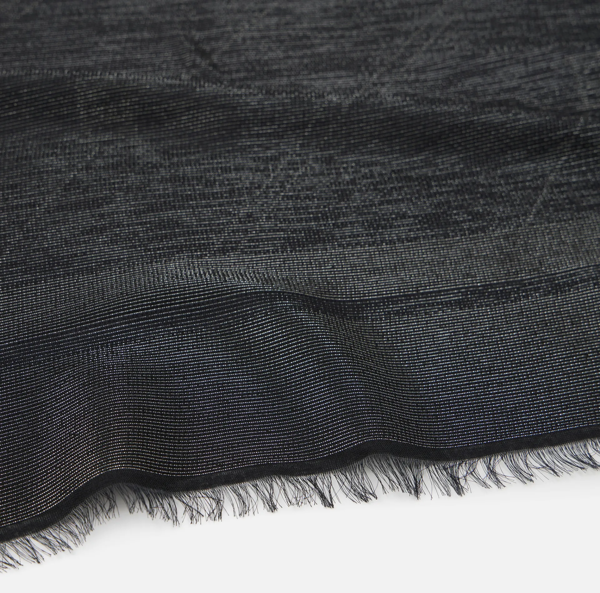 Elisabetta Franchi Scarves|Lurex jacquard pashmina scarf with diagonal stripe pattern and logo Black