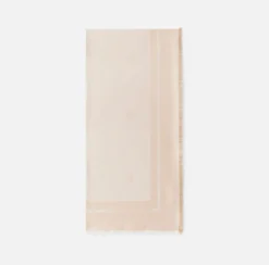 Elisabetta Franchi Scarves|Lurex jacquard pashmina scarf with diagonal stripe pattern and logo Cream