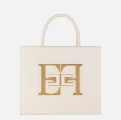 Elisabetta Franchi Handbags|Medium handbag with logo Butter