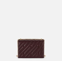 Elisabetta Franchi Strap Bags|Medium quilted bag with shoulder strap RougeNoir