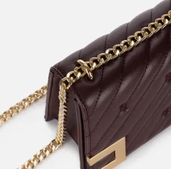 Elisabetta Franchi Strap Bags|Medium quilted bag with shoulder strap RougeNoir