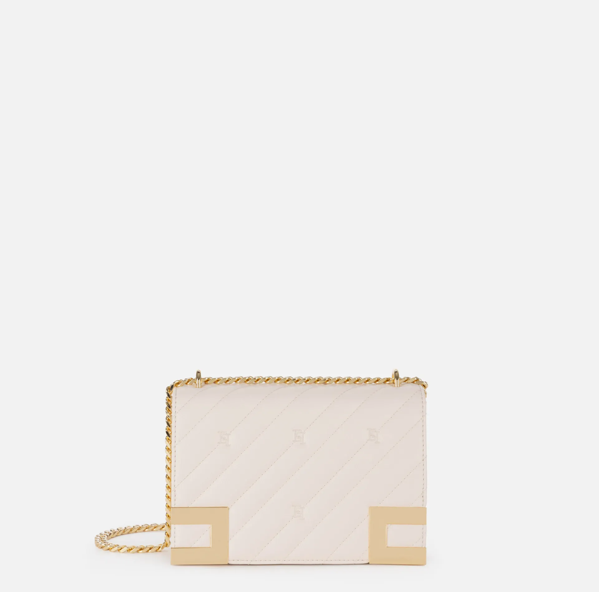 Elisabetta Franchi Strap Bags|Medium quilted bag with shoulder strap Latex