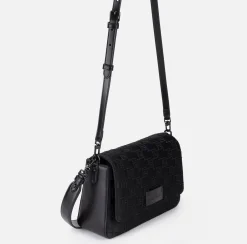 Elisabetta Franchi Shoulder Bags|Medium shoulder bag in embroidered satin