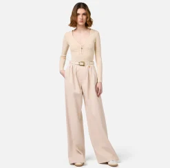 Elisabetta Franchi Top And T-Shirts|Mesh stitch bodysuit in viscose fabric with logo