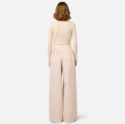 Elisabetta Franchi Top And T-Shirts|Mesh stitch bodysuit in viscose fabric with logo Butter