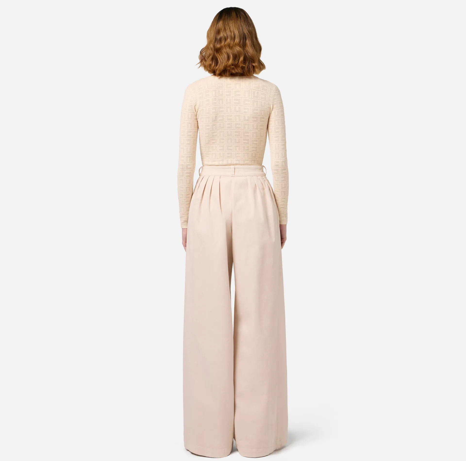 Elisabetta Franchi Top And T-Shirts|Mesh stitch bodysuit in viscose fabric with logo Butter