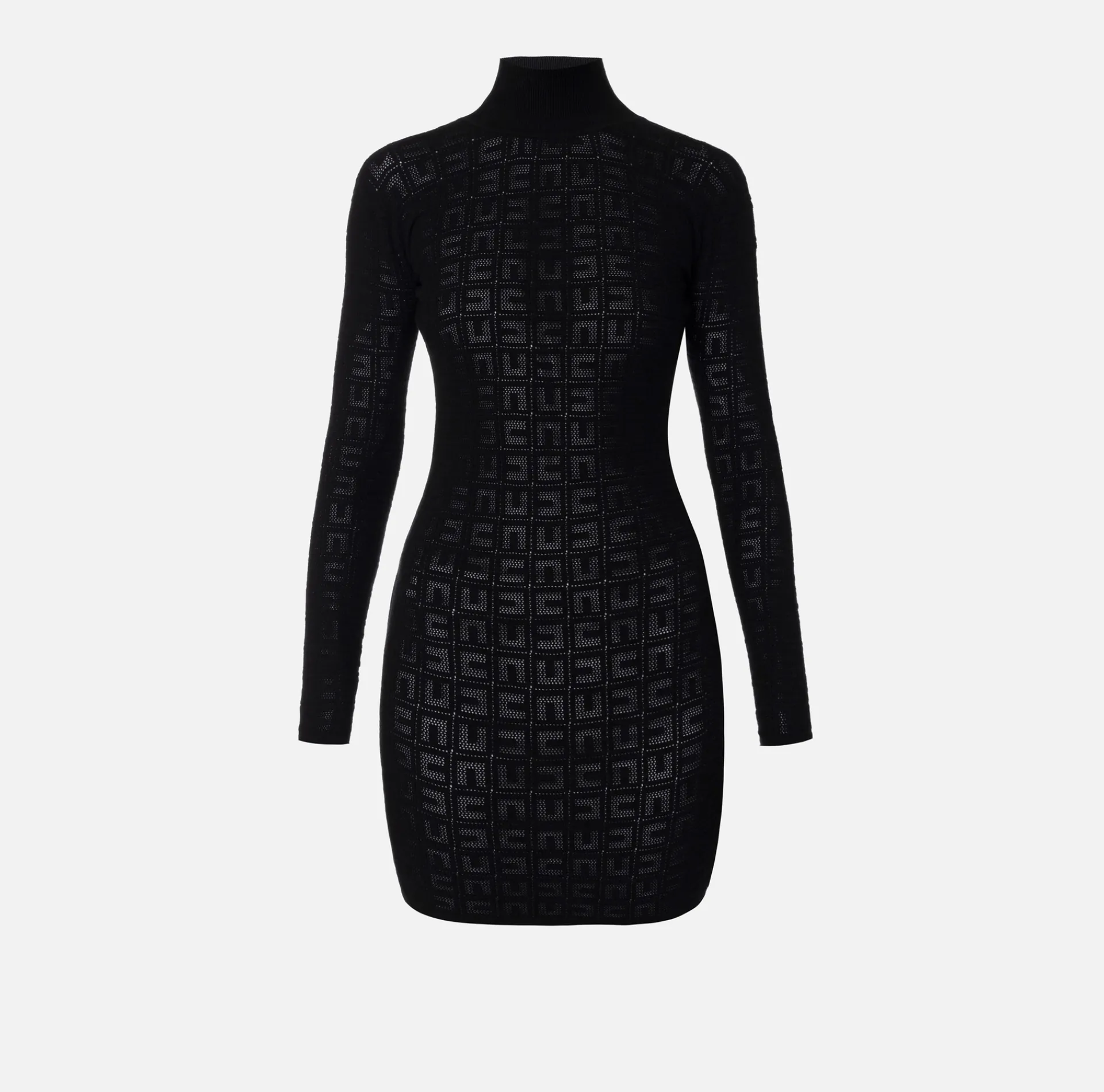 Elisabetta Franchi Dresses|Mini Dresses|Mesh stitch viscose mini dress with logo Black