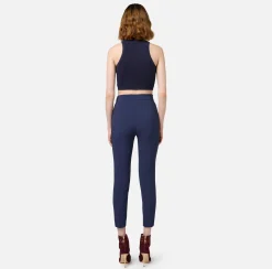 Elisabetta Franchi Top And T-Shirts|Mesh stitch viscose top with logo