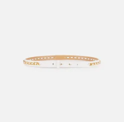 Elisabetta Franchi Belts|Micro belt with threaded chain Ivory