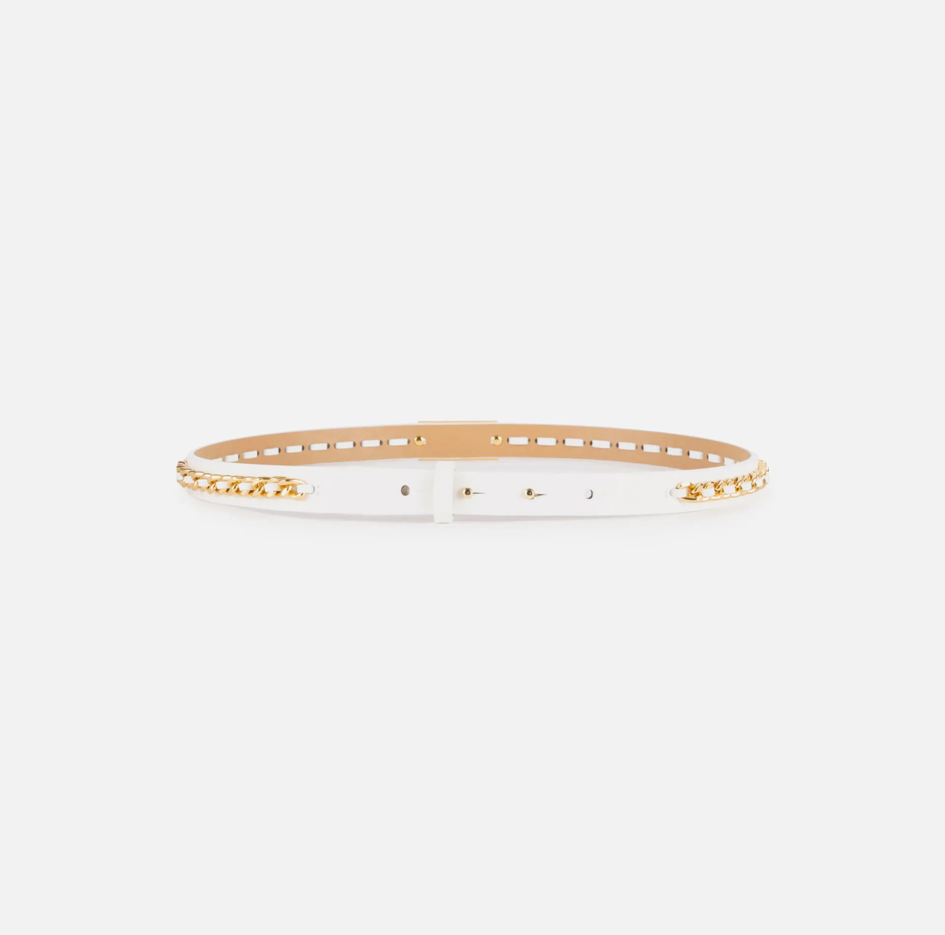 Elisabetta Franchi Belts|Micro belt with threaded chain Ivory