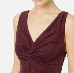 Elisabetta Franchi Midi Dresses|Dresses|Midi dress in crêpe jersey fabric RougeNoir
