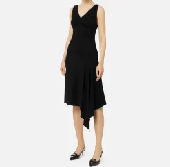 Elisabetta Franchi Midi Dresses|Dresses|Midi dress in crêpe jersey fabric Black