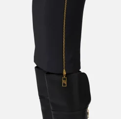 Elisabetta Franchi Skirts|Midi skirt in crêpe fabric with zip Black