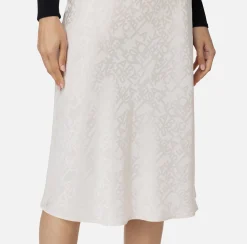 Elisabetta Franchi Skirts|Midi skirt in jacquard crêpe fabric with lettering Latex