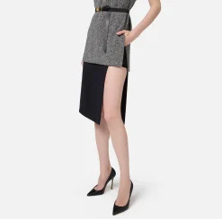 Elisabetta Franchi Skirts|Midi skirt in stretch crêpe fabric with shorts