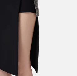 Elisabetta Franchi Skirts|Midi skirt in stretch crêpe fabric with shorts Black