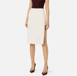 Elisabetta Franchi Skirts|Midi skirt in stretch crêpe fabric with shorts Butter