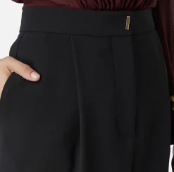 Elisabetta Franchi Skirts|Midi skirt in stretch crêpe fabric with darts Black