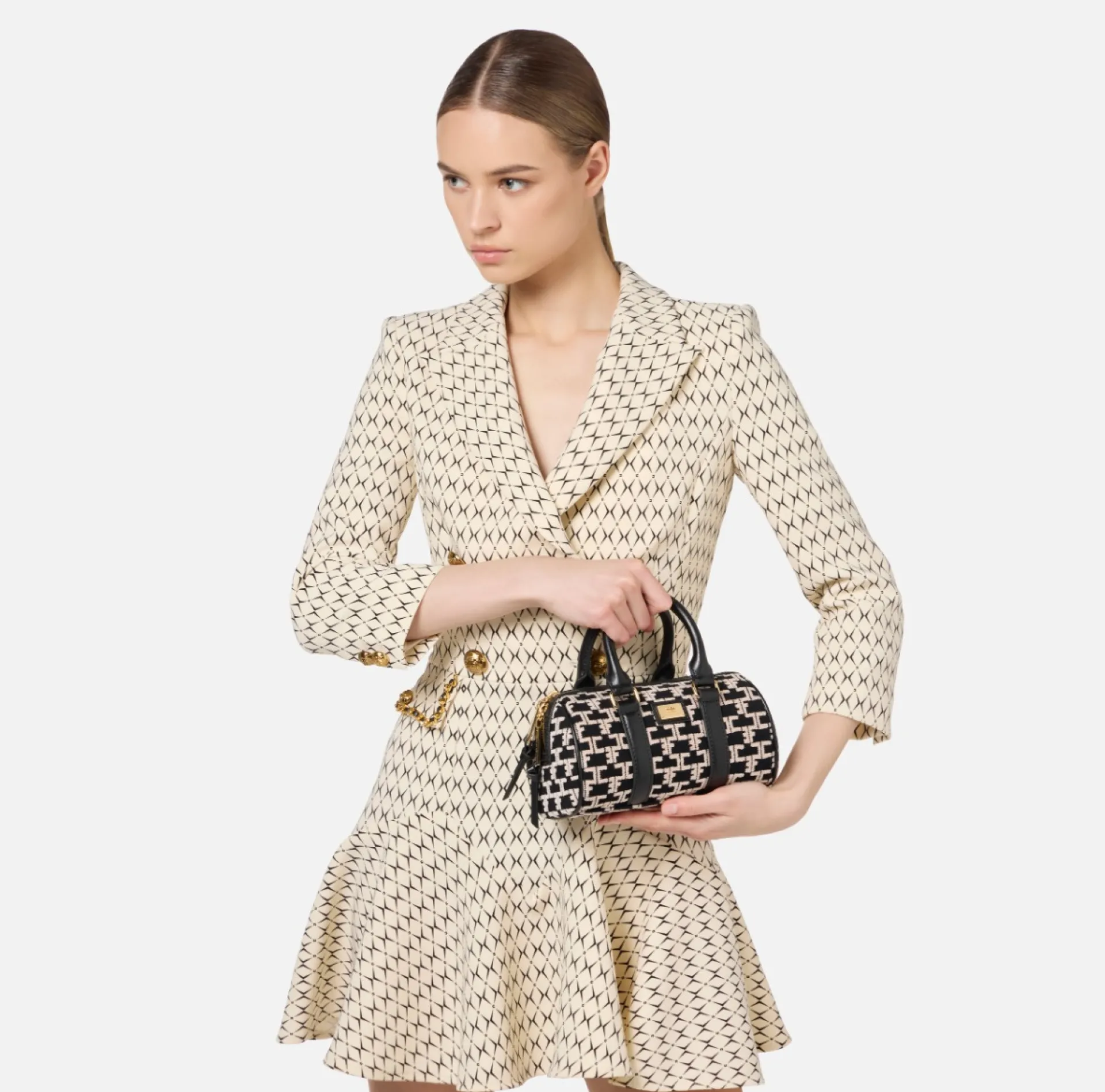 Elisabetta Franchi Luggage|Handbags|Mini Bauletto Monogram Travel