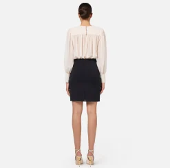 Elisabetta Franchi Dresses|Mini Dresses|Mini-dress in crêpe fabric with blouse in georgette fabric