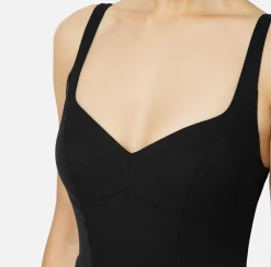 Elisabetta Franchi Midi Dresses|Sheath Dresses|Mélange cool wool midi dress Black