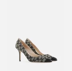 Elisabetta Franchi Pumps|Monogram Decolleté Camel/Blue