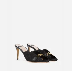 Elisabetta Franchi Sandals|Monogram Slider Sandal Black