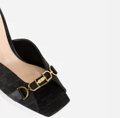 Elisabetta Franchi Sandals|Monogram Slider Sandal Black