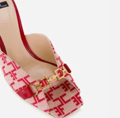 Elisabetta Franchi Sandals|Monogram Slider Sandal Butter/Red