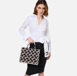 Elisabetta Franchi Handbags|Monogram Tote Small