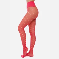 Elisabetta Franchi Stockings And Tights|Monogram-Patterned Tights Amaranth/Butter