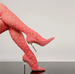 Elisabetta Franchi Stockings And Tights|Monogram-Patterned Tights Amaranth/Butter