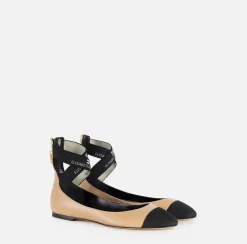 Elisabetta Franchi Sneakers & Flat Shoes|Nappa leather flats with jacquard elastics B18