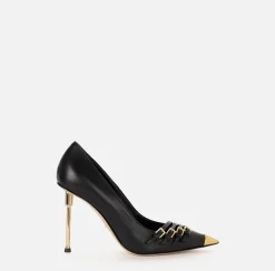 Elisabetta Franchi Pumps|Nappa leather pump with straps Black