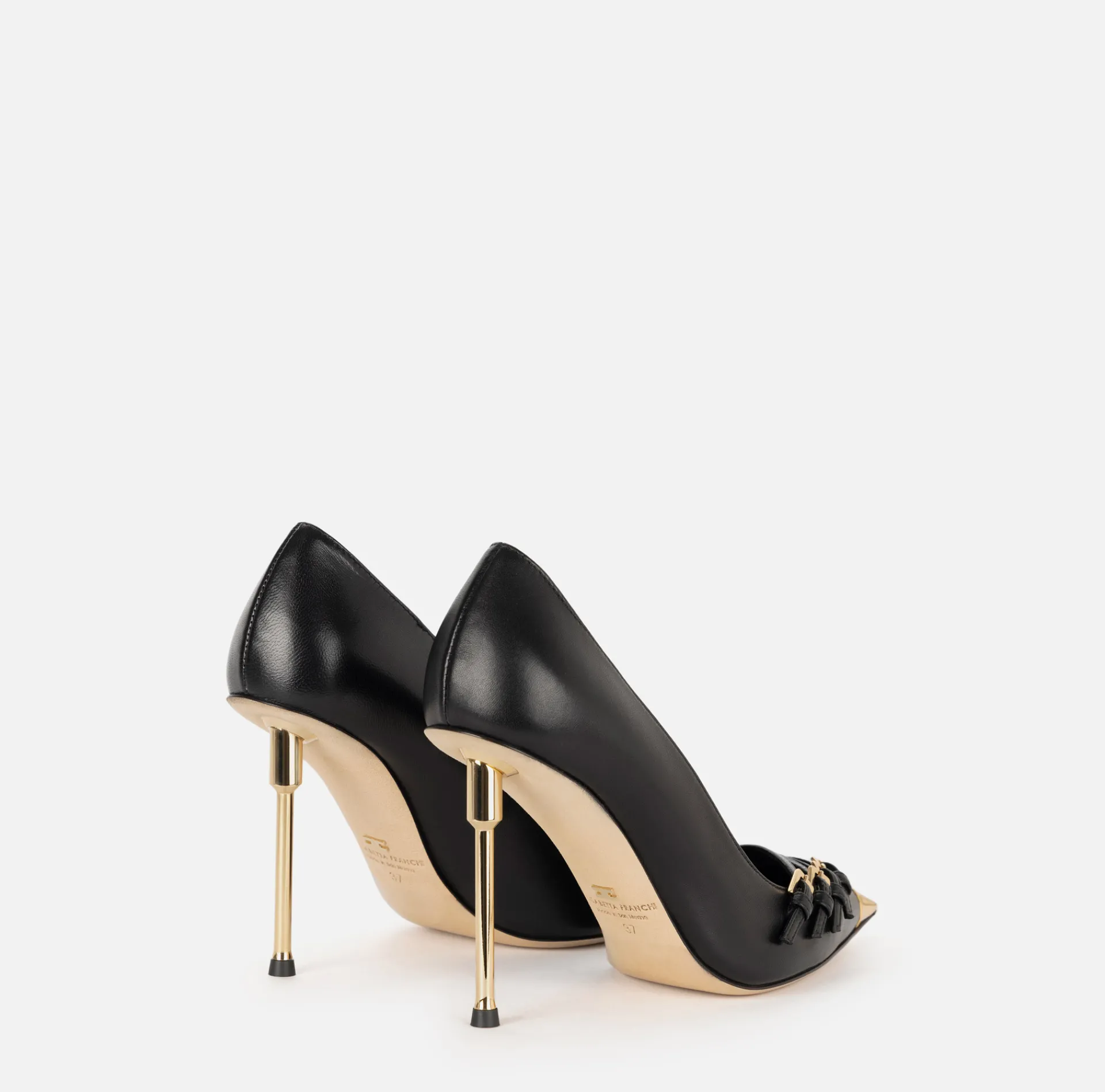 Elisabetta Franchi Pumps|Nappa leather pump with straps Black