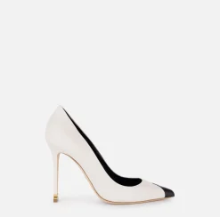 Elisabetta Franchi Pumps|Nappa leather pumps with toecap Étoile Butter/Black