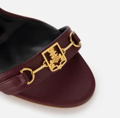 Elisabetta Franchi Sandals|Nappa leather sandal with shield horsebit RougeNoir